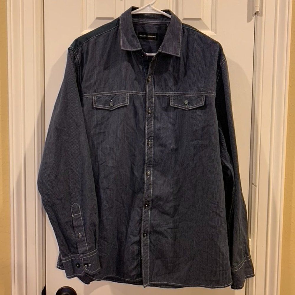 Michael Brandon Stripped Long Sleeve Shirt
